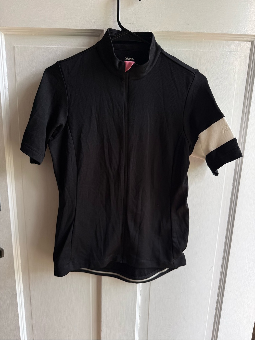 Rapha Black Classic Cycling Jersey with White Sleeve Band